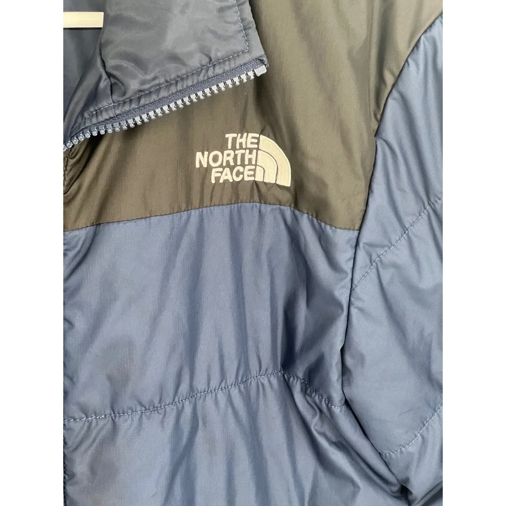 The North Face Mens Puffer Jacket Navy Blue Black Colorblock Insulated‎ Small